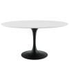 Lippa 60" Oval Wood Top Dining Table in Black White