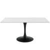 Lippa 60" Rectangle Wood Dining Table in Black White