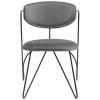Prevail Black Frame Dining and Accent Performance Velvet Chair in Black Gray