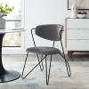 Prevail Black Frame Dining and Accent Performance Velvet Chair in Black Gray