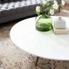 Lippa 47" Round Wood Top Coffee Table with Tripod Base in Walnut White