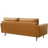 Valour Upholstered Faux Leather Sofa in Tan