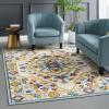 Reflect Freesia Distressed Floral Persian Medallion 5x8 Indoor and Outdoor Area Rug in Multicolored