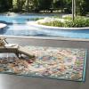 Reflect Freesia Distressed Floral Persian Medallion 8x10 Indoor and Outdoor Area Rug in Multicolored