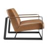 Seg Vegan Leather Upholstered Vinyl Accent Chair in Tan