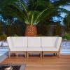 Marina 3 Piece Outdoor Patio Teak Sofa Set
