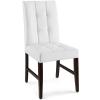 Promulgate Biscuit Tufted Upholstered Faux Leather Dining Side Chair Set of 2 in White