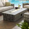 Manteo 70 Inch Rectangular Outdoor Patio Fire Pit Table in Light Gray