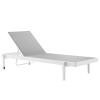 Charleston Outdoor Patio Chaise Lounge Chair in White Gray