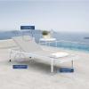 Charleston Outdoor Patio Chaise Lounge Chair in White Gray
