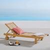 Hatteras Outdoor Patio Eucalyptus Wood Chaise Lounge Chair in Natural