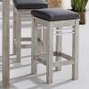 Wiscasset Outdoor Patio Acacia Wood Bar Stool in Light Gray