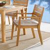Portsmouth Karri Wood Outdoor Patio Dining Armchair in Natural Taupe