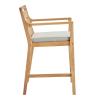Portsmouth Karri Wood Outdoor Patio Bar Stool in Natural Taupe