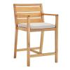 Portsmouth Karri Wood Outdoor Patio Bar Stool in Natural Taupe