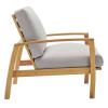 Orlean Outdoor Patio Eucalyptus Wood Lounge Armchair in Natural Light Gray