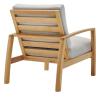 Orlean Outdoor Patio Eucalyptus Wood Lounge Armchair in Natural Light Gray