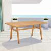 Orlean 57 Inch Outdoor Patio Eucalyptus Wood Dining Table in Natural