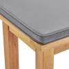 Syracuse Outdoor Patio Dining Table and Bench Set in Natural Gray