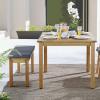 Syracuse Outdoor Patio Dining Table and Bench Set in Natural Gray
