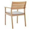 Viewscape Outdoor Patio Ash Wood Dining Armchair in Natural Taupe