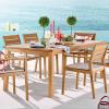 Viewscape 83 Inch Outdoor Patio Ash Wood Dining Table in Natural
