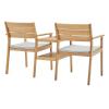 Viewscape Outdoor Patio Ash Wood Jack and Jill Chair Set in Natural Taupe