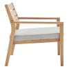 Breton Outdoor Patio Ash Wood Armchair in Natural Taupe