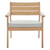 Breton Outdoor Patio Ash Wood Armchair in Natural Taupe