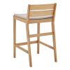 Riverlake Outdoor Patio Ash Wood Bar Stool in Natural Taupe