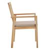 Farmstay Outdoor Patio Teak Wood Dining Armchair in Natural Taupe