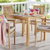 Farmstay 36 Inch Square Outdoor Patio Teak Wood Dining Table in Natural