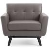 Engage Top-Grain Leather Living Room Lounge Accent Armchair