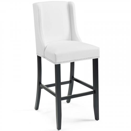 Baron Faux Leather Bar Stool in White