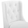 Baronet Tufted Button Faux Leather Counter Stool in White