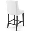 Baronet Tufted Button Faux Leather Counter Stool in White