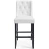 Baronet Tufted Button Faux Leather Bar Stool in White