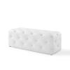 Amour 48 Inch Tufted Button Entryway Faux Leather Bench in White