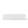 Amour 72 Inch Tufted Button Entryway Faux Leather Bench in White