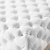Amour Tufted Button Large Square Faux Leather Ottoman in White