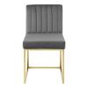 Carriage Channel Tufted Sled Base Performance Velvet Dining Chair