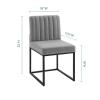 Carriage Channel Tufted Sled Base Upholstered Fabric Dining Chair