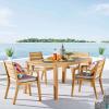 Portsmouth 5 Piece Outdoor Patio Karri Wood Dining Set in Natural Taupe