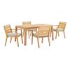 Portsmouth 5 Piece Outdoor Patio Karri Wood Dining Set in Natural Taupe