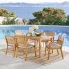 Portsmouth 7 Piece Outdoor Patio Karri Wood Dining Set in Natural Taupe