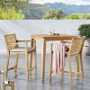 Portsmouth 3 Piece Outdoor Patio Karri Wood Bar Set in Natural Taupe