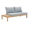 Freeport 3 Piece Outdoor Patio Karri Wood Sectional in Natural Light Blue