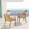 Portsmouth Outdoor Patio Karri Wood Armchair Set of 2 in Natural Taupe
