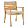 Portsmouth Outdoor Patio Karri Wood Armchair Set of 2 in Natural Taupe