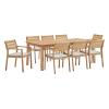 Viewscape 9 Piece Outdoor Patio Ash Wood Dining Set in Natural Taupe